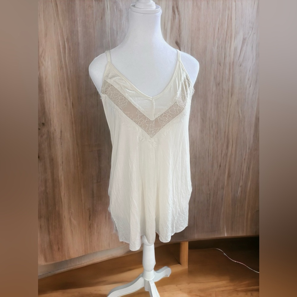 NWT Suzanne Betro Ivory Lace Inset‎ Camisole Tank Medium
